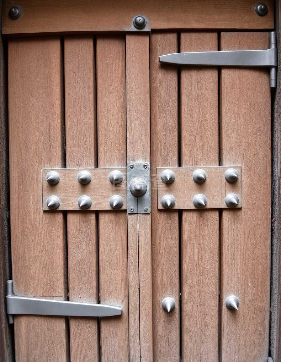 铸铝门上的岁月印记 金属尖钉的破旧与邋遢之美